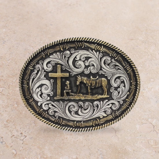 Montana Silversmiths Men's Two-Tone Classic Impressions Christian Cowboy - A543 One Size