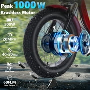 YEBEI Electric Tricycle for Adults Folding E-Trike Motorized Tricycle Electric 3 Wheels Trike Powerful Peak750W Motor Electric Tricycle 48V15AH Lithium Battery Max 20MPH 20*4.0” Fat Tire Red