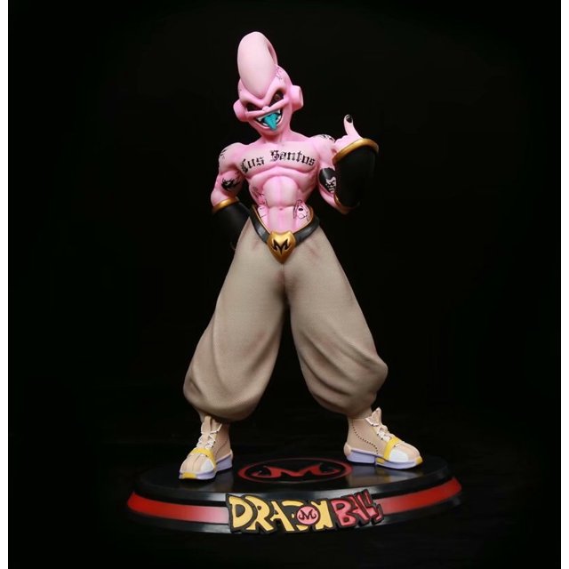 Figura de tatuaje de Dragon Ball Majin Buu, estatua de pie, modelo de juguete, escala 1/8, figura pintada, regalo, colección de escritorio, mantequilla fresca zhangmengya LED