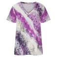 thumbnail image 5 of CALAFEBILA Womens Shirts Plus Size Sequin Blouses for Women Plus Size,Women's Fashion Graphic Blouse Summer Short Sleeve V Neck Tie Dye Women Tops, 5 of 8