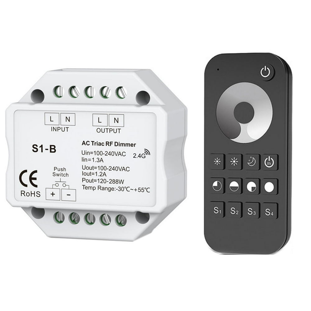 Triac LED Dimmer 100240VAC Wireless RF Dimmable Push Switch 2.4G