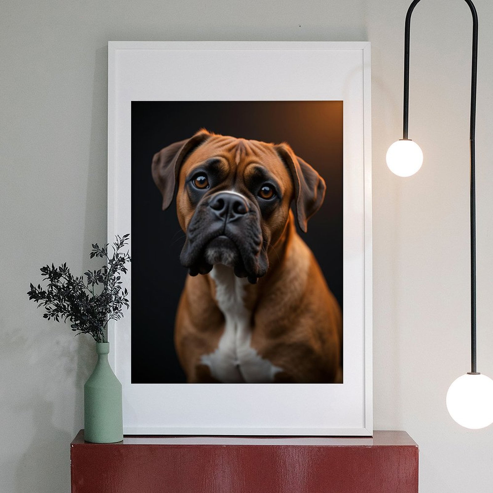 Diamond Art Kits for Adults - 5d Boxer Dog Portrait Black Background Diamond Painting for Adults, Diamond Art for Adults Beginners, Diamond Painting Kits for Adults for Home Wall Decor