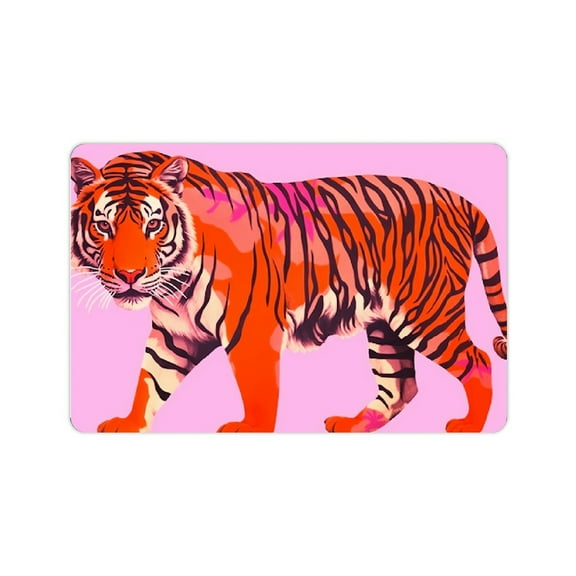 FCXZI Tiger Theme Environmentally Friendly Bath Rug Mat 24x16in
