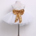 thumbnail image 3 of Robes de Princesse à Sequins pour Filles Sans Manches Dos Creux Grand Nœud Tulle Tutu Robe, 3 of 6