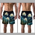 thumbnail image 3 of luoweisi Men's Beach Shorts Quick Dry Swim Trunks with Mesh Lining Plants under the Stars L, 3 of 5