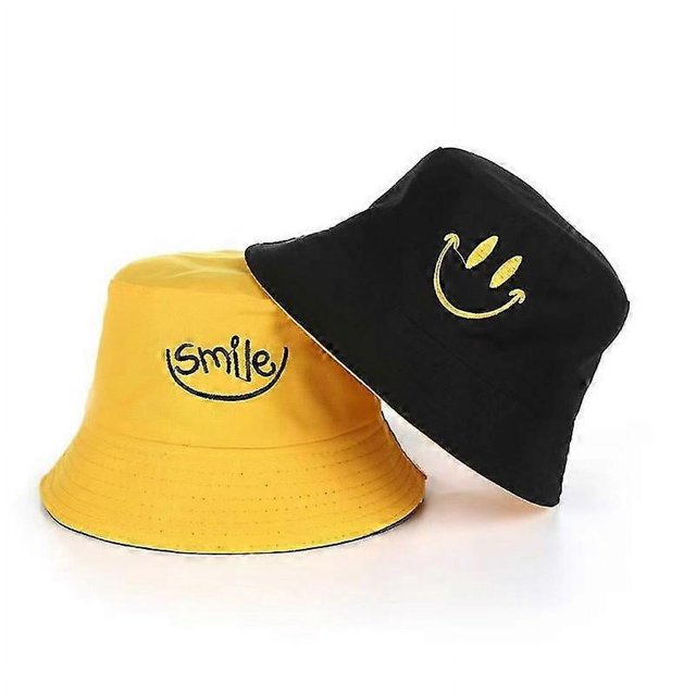 Sombrero de pescador unisex bordado de algodón de doble cara para mujer, ideal para playa y pesca.