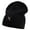 Black, variant on Skull X Flower Embroidered Big Size Superior Cotton Short Knit Beanie - White XL-3XL