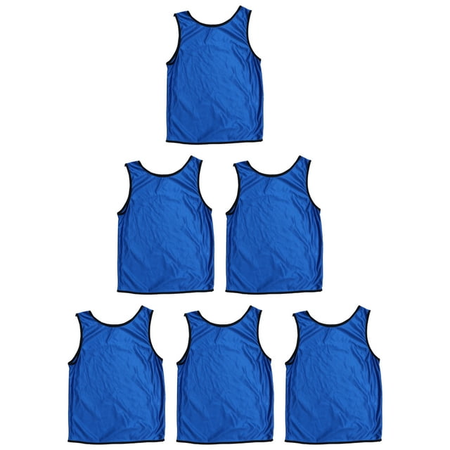 OULII Basketball Pinnies 6Pcs Dark Blue Sleeveless for Sports Training and Advertising Campaigns