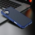 thumbnail image 6 of Allytechgroup Slim Carbon Fiber Texture Phone Case for Apple iPhone 16e, Shockproof Soft TPU Bumper, Raised Edge Camera and Screen Protection, Lightweight Anti-Slip Cover, Blue, 6 of 9