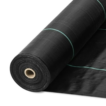 KFFKFF Weed Barrier 13x60ft Landscape Fabric 5oz Heavy Duty Geotextile Fabric Woven PP Weed Control Mat for Underlayment High Permeability Good for Flower Bed, Garden Barrier Cloth Blocker, Black