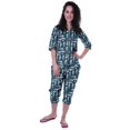 thumbnail image 2 of Moomaya Printed Cotton 3/4 Sleeve Shirt With Capri 2 Piece Nightwear Set Sleepwear For Womens, 2 of 7
