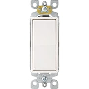 Leviton 5603-2A Decora 3-Way Rocker Switch, Residential Grade, Push-In & Side Wire, Grounding, 15A 120/277 V, Almond