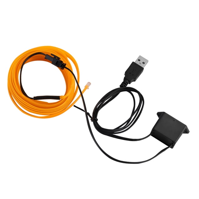 Riwesomey Iluminación interior del coche Tira de LED Decoración Guirnalda Línea de tubo de cuerda de alambre Luz de neón flexible con unidad de Automoción decorativa y accesorios amarillo Riwesomey VI000919-09B