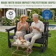 thumbnail image 6 of Mosbrisa Poly Lumber Patio Glider, HIPS Material Weather-Resistant Swing Bench for Outdoor Porch Garden (Black, 2-Seater), 6 of 8