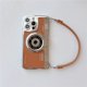 thumbnail image 1 of Japan Korean 3D luxury camera + hand strap couple gift case for iphone 12 14 Pro Max 11 13 Pro Max leather pattern protect cover xuanjing unisex, 1 of 2