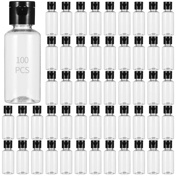 100 PCS 30ml Travel Bottles, Leak Proof Flip Cap Refillable Containers, Clear Plastic Squeeze Bottles for Shampoo Lotion Toiletries