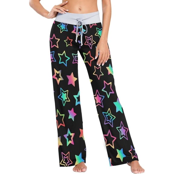 GZHJMY Women's Pajama Pants Gradient Stars Comfy Stretch Sleepwear Essentials womens Lightweight Lounge Terry Pajama Pant, Small