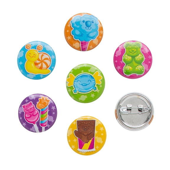 Fun Express Bulk 48 Pieces Mini Candy Critters Buttons