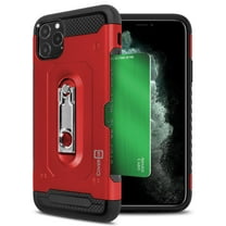 CoverON Apple iPhone 11 Pro Max Case with Kickstand and Credit Card Holder Slot - Zipp Series - Heavy Duty Hybrid Phone Cover