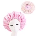 thumbnail image 3 of Happy Date Reusable Shower Cap, Bathing Caps, Elastic Double Waterproof Layers Bathing Hair Cap for Women Girls Ladies Spa Salon, 3 of 3