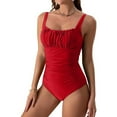 thumbnail image 2 of adviicd Plus Size One Piece Swimsuit for Women Women's One Piece Swimsuit Bathing Suit Cutout Monokini Swimwear(Red,S), 2 of 5