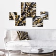 thumbnail image 2 of Designart "Golden Wave Reflections VII" Abstract Painting Living Room Set, 2 of 5