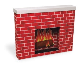 Photo 1 of Corobuff Corrugated Paper Red Fireplace, 7 x 30 x 38, 3-Dimensional