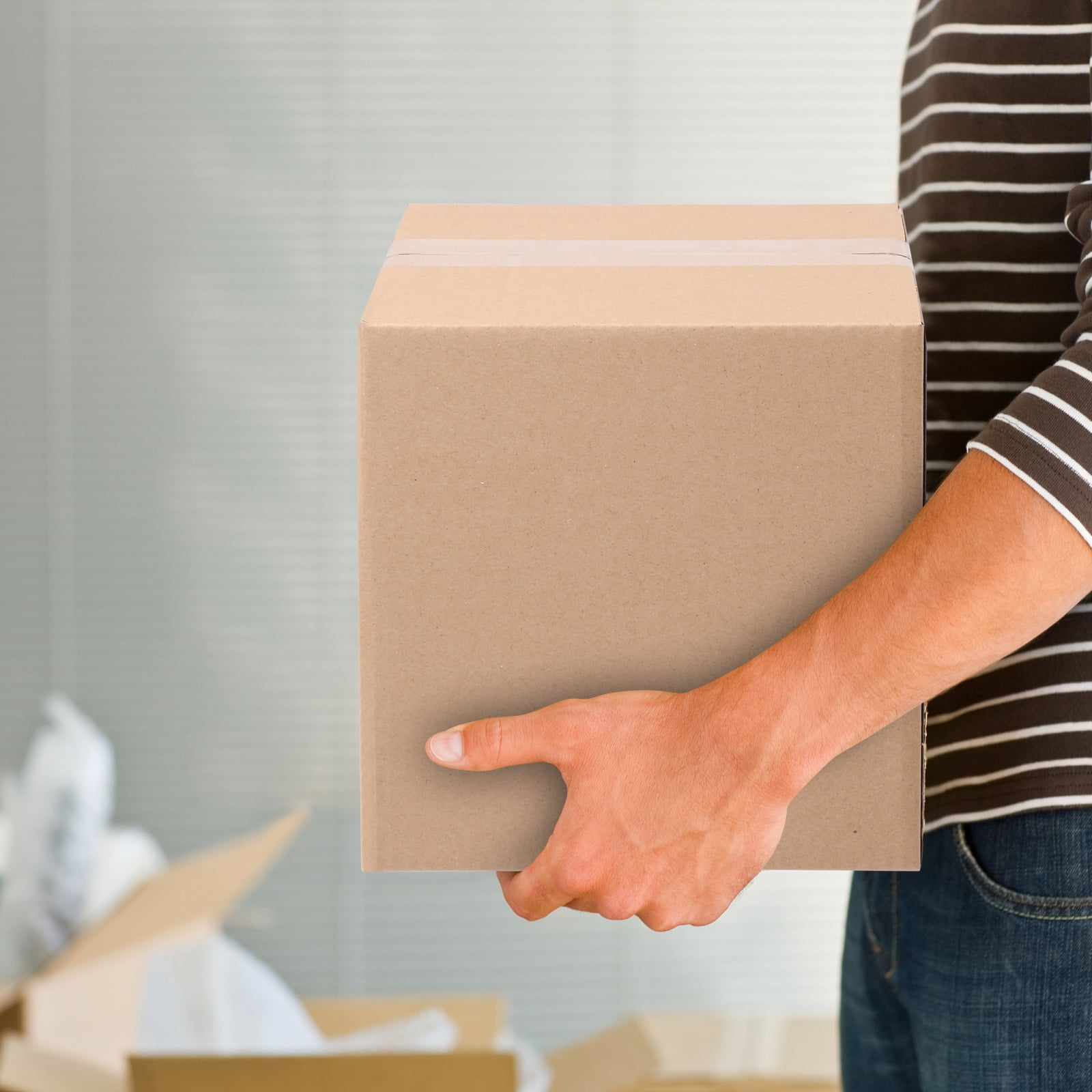 50Pcs Thick 3mm Corrugated Cardboard Box in Kraft Paper Color, 8 "x 8" x 8 "(20.3x20.3x20.3cm)