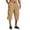 Khaki, variant on Men's Capri Pants Twill Elastic Below Knee Cargo Shorts with 7 Pockets 3/4 Capri Long Shorts