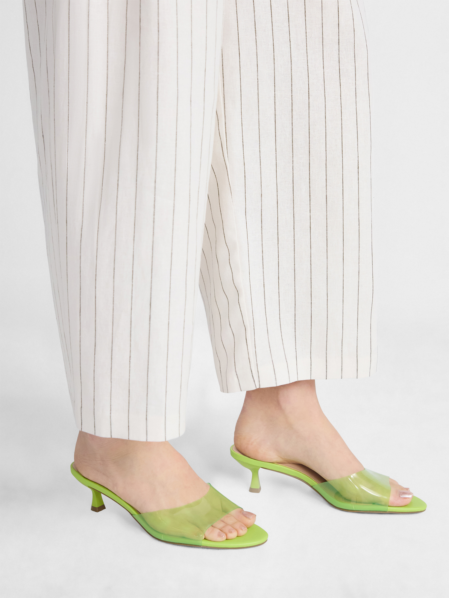 Scoop Women's Lucite Jelly Kitten Heel Sandals, Green photo 3