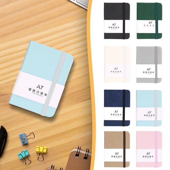 A7 Horizontal Thickened Notebook, Portable Handheld Writing Journal, Compact Pocket Notepad, Durable Paper Notebook for Office Work, Daily Note-taking and Record Keeping white 1pc