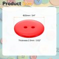 thumbnail image 2 of Uxcell 10Pcs Resin Sewing Button, 20mm 2 Holes Round Craft Buttons Red, 2 of 6