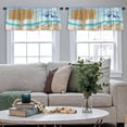 thumbnail image 4 of LALILO Kitchen Curtain Valance Wood Board Sign Sea Sand Beach Rod Pocket Window Curtain 52"x 18" Set of 2, 4 of 5