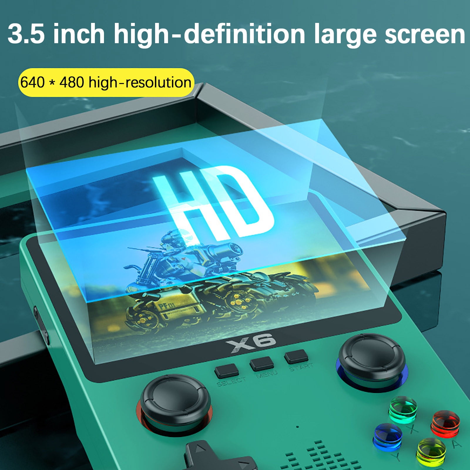 LWITHSZG X6 HD Handheld Video Game with 125 mb Memory, Green