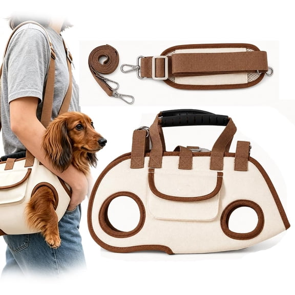 Portable Pet Carrier Sling Bag, Adjustable Shoulder Strap Dog Carry Bag for Small and Medium Dogs & Cats