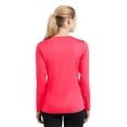 thumbnail image 2 of Sport-Tek Long Sleeve V-Neck Tee (LST353LS) Hot Coral, S, 2 of 6
