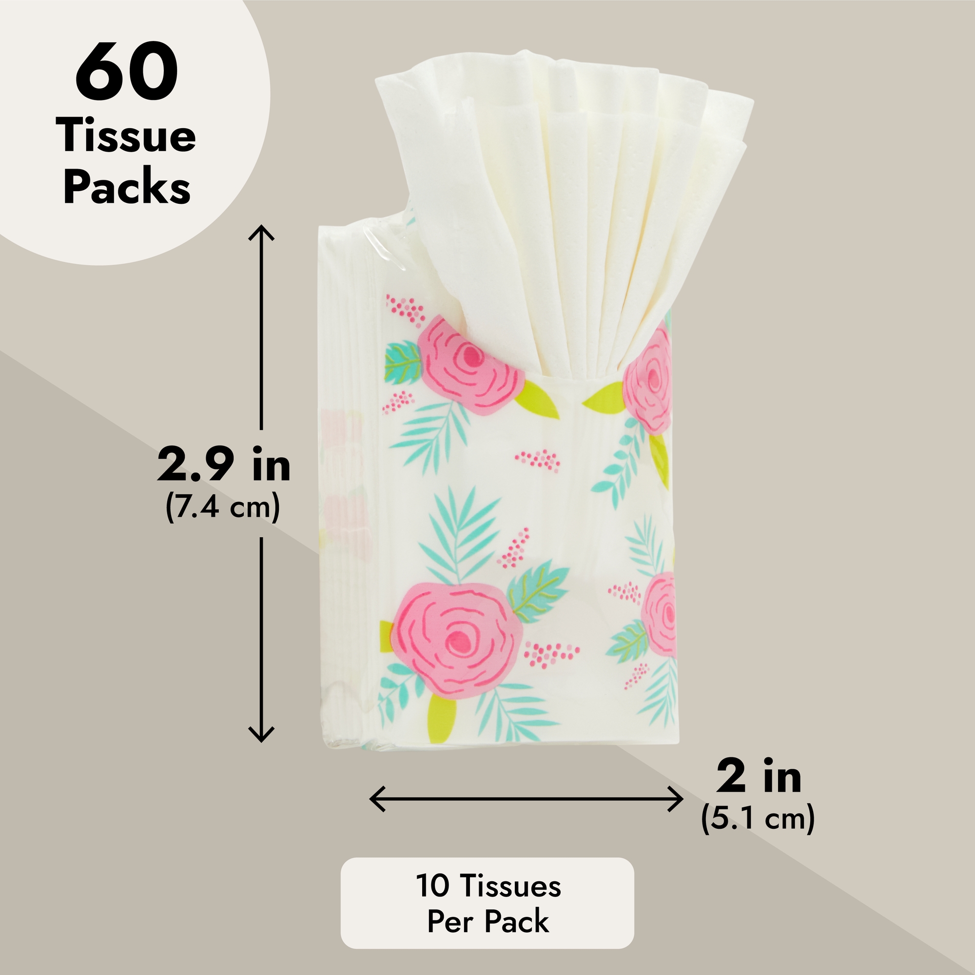60-Pack Wedding Facial Tissue Souvenirs for Guests - Welcome Bag Party Favors and Bulk Pocket-Size Travel Packs - image 5 of 10