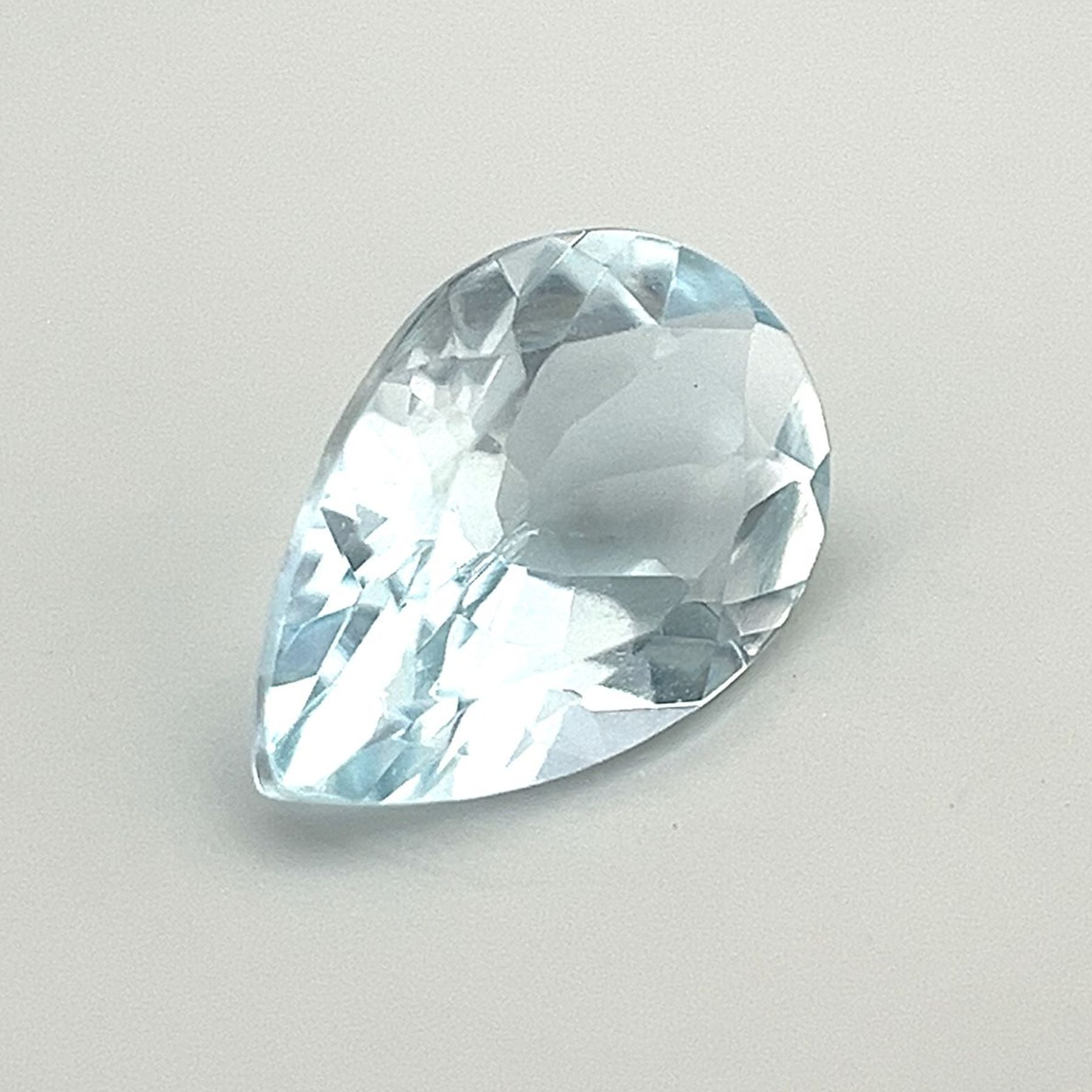 Certified Real 1 Carat Aquamarine Pear Shape Brilliant Cut 9x6 mm Loose Gemstone March Birthstone