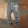 thumbnail image 3 of Men's 3D Cross Print Casual Pants Wide Leg Sweatpants Grey M, 3 of 3