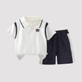 thumbnail image 4 of Amidoa Boys 2 Piece Outfits Summer Clothes Soft Short Sleeve T Shirts and Casual Shorts Kids Clothing Sets White Size 6, 4 of 4