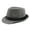 Gray, variant on Fusipu Jazz Cap Wide Brim Classic Autumn Winter Stripe Design Fedora Hat for Daily Wear