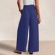 thumbnail image 4 of Pantalones de la Cintura Elástica de las Mujeres de Color Sólido Bolsillo Casual Pantalones de Moda 95% Poliéster 5% Spandex, Nuevos Pantalones Estirables para el Uso Diario, 4 of 9