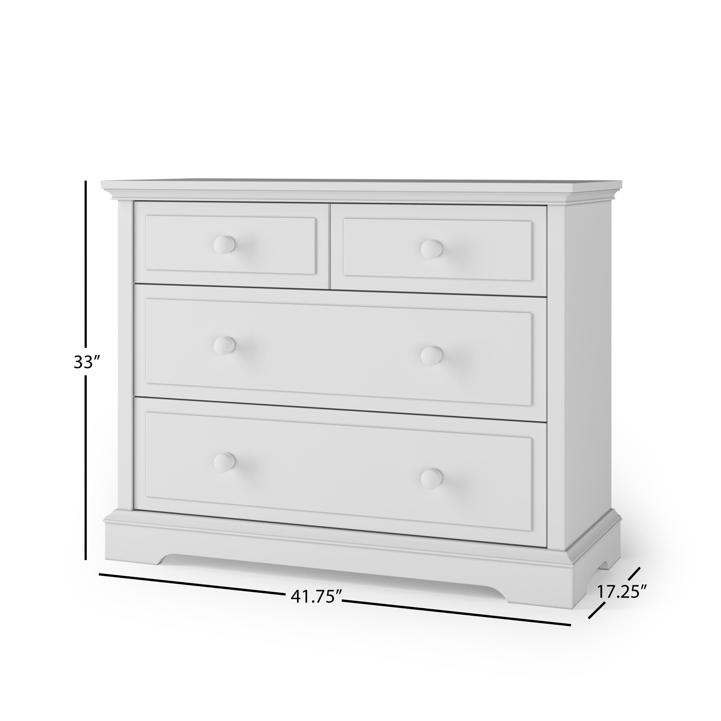 Child Craft Universal Select 3 Drawer Dresser for Nursery or Bedroom, Plenty of Storage, Anti-Tip Kit Included to Prevent Tipping, Non-Toxic, Baby Safe Finish (Matte White)