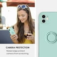 thumbnail image 3 of iPhone 11 Case, Phone Case iPhone 11, Slim Silicone Soft Rubber Shockproof Protective 360° Ring Holder Kickstand Drop Protection Bumper Cute Girls Women Boy iPhone 11 2019 Cover, Mint Green, 3 of 14