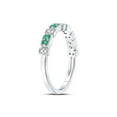 thumbnail image 3 of 10kt White Gold Womens Round Emerald Diamond Stackable Band Ring 1/4 Cttw, 3 of 4