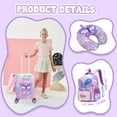 thumbnail image 3 of Kids Hardshell Luggage Sets with Wheels  Carry on Suitcases for Girls with Travel Pillow Airline Approved 16 Inch, 3 of 7