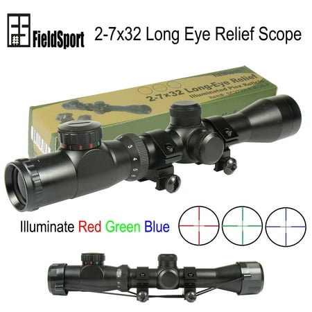 Field Sport 2-7x32 Long Eye Relief Illuminate Red Green Blue Plex