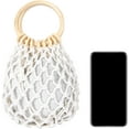 thumbnail image 4 of MMYGU Women Mini Clutch Tote Handbag Top-handle Bucket Drawstring Handbag Beach Woven Handmade Fishing Net Bag Pouch Purse, 4 of 6