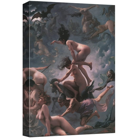 wall26 Impression sur Toile Art Mural Départ des Sorcières par Luis Falero Illustrations Culturelles Art Fin Traditionnel Scénique Dramatique Multicolore pour Salon, Chambre, Bureau - 12"x18 Pouces