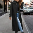 thumbnail image 4 of Drses Womens Trench Coat Winter Lapel Double Breasted Long Pea Coat Casual Work Office Overcoat with Pocket, 4 of 5